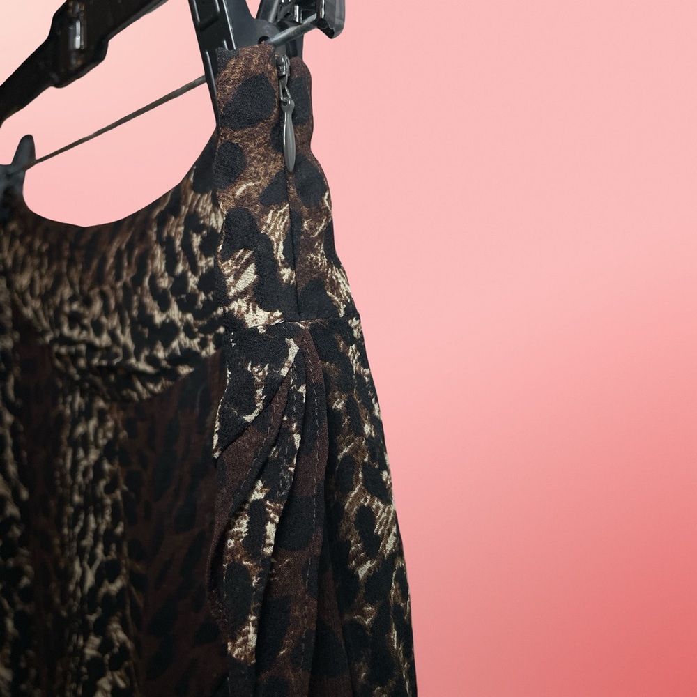 Express Brown and Black Animal Print Mini Skirt - Picture 4 of 6